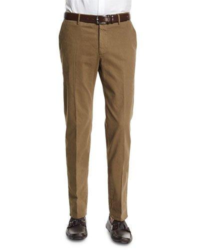 Standard-fit Brushed Stretch Cotton Pants