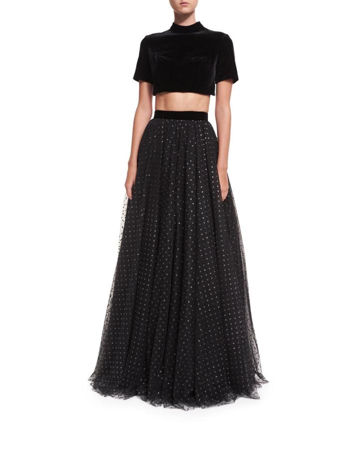 Two-piece Velvet Top W/ Tulle Ball