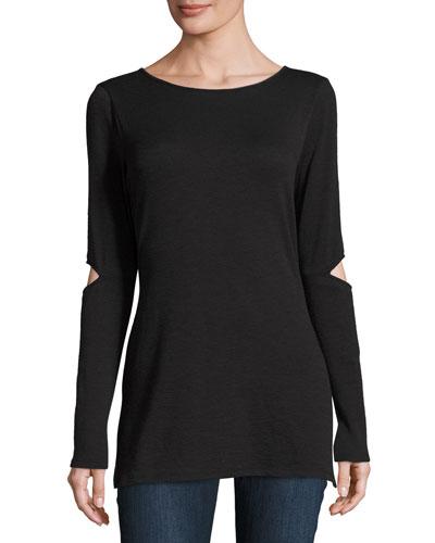 Sleeve-cutout Knit Top