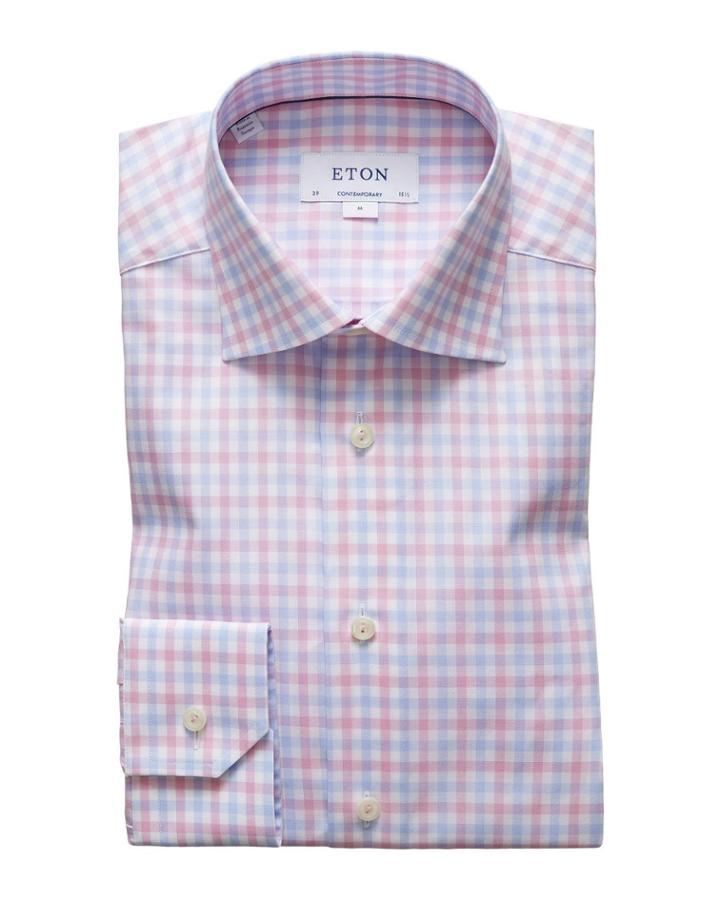 Men's Contemporary-fit Two-tone Check