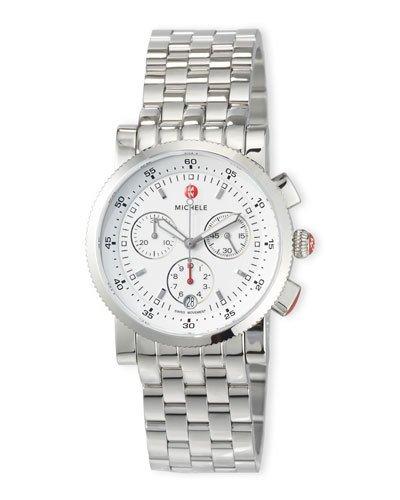 Sport Sail Stainless Steel Chronograph Watch With White Dial