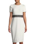 Lace-belt Puff-sleeve