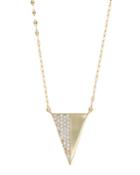 14k Electric Diamond Triangle Pendant Necklace