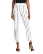 Striped Skinny Ankle Pants