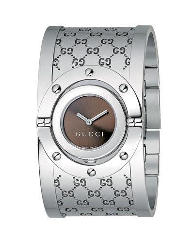 Twirl Stainless Steel Flip Bangle Watch