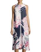 Samba Avenue Floral-print Draped Jumpsuit,