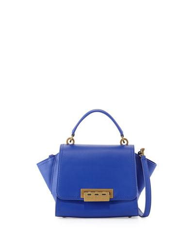 Eartha Leather Mini Crossbody Bag, Cobalt
