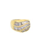 18k 3-row Diamond Baguette Ring,