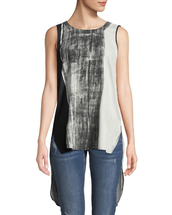Go Chase Your Tail Sleeveless Printed Blouse