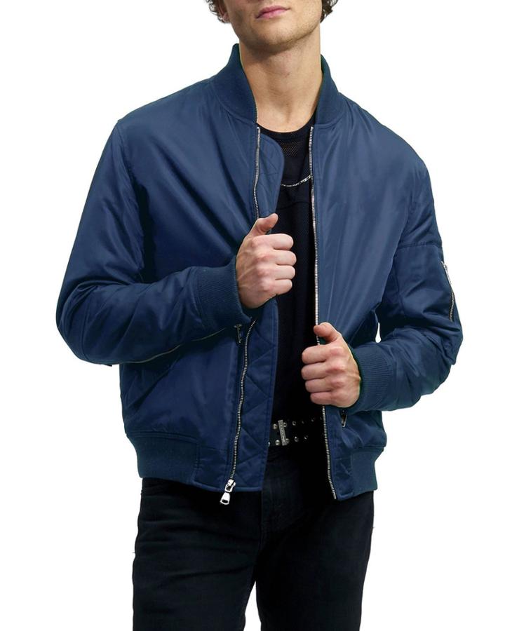 Men's Mason Water-resistant Bomber Jacket, Ocean