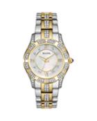 30mm Crystal Bracelet Watch, Two-tone