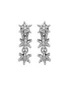 18k White Gold Diamond Flower-stack Earrings