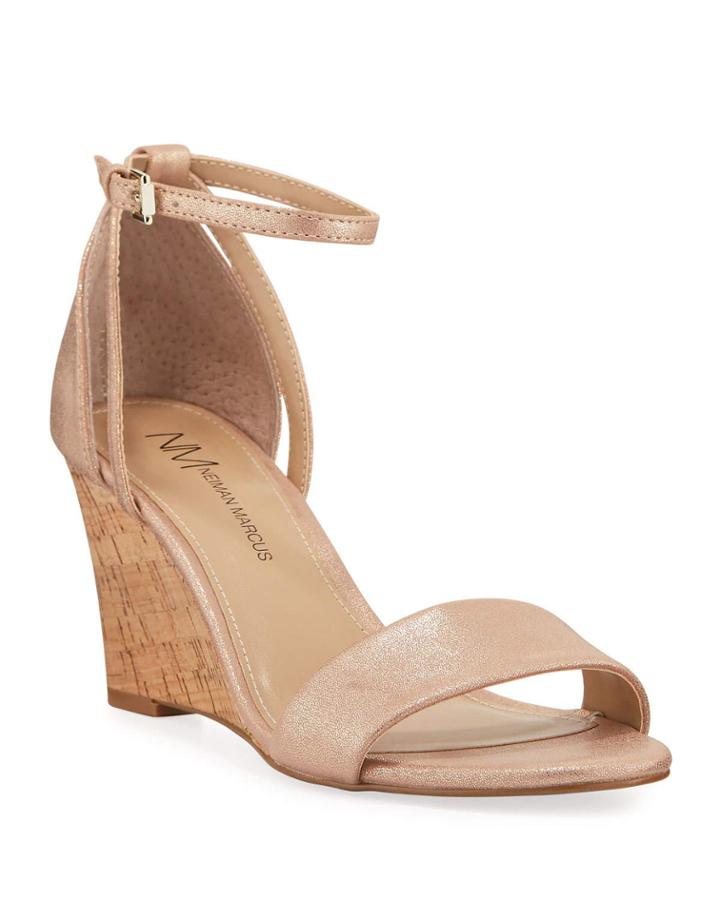 Frankie Metallic Cork-wedge