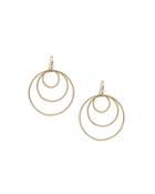 Golden Orbital Hoop Drop Earrings