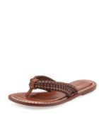 Miami Woven Leather Sandal, Black/luggage