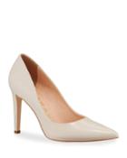 Cherly Pointed-toe Leather Pumps, Ice