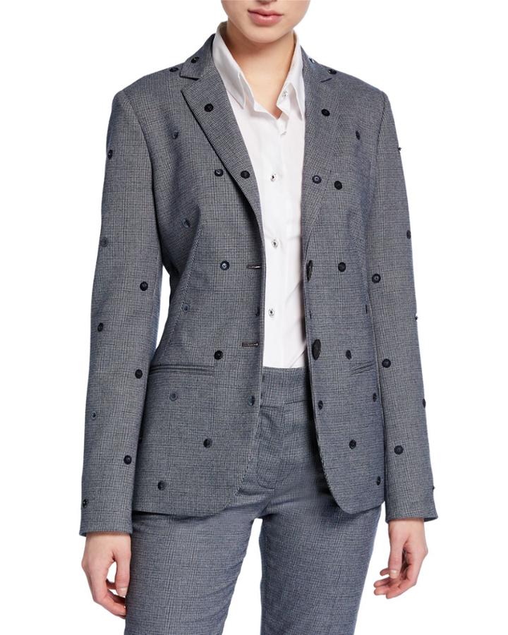 Sequined Glen Plaid Blazer