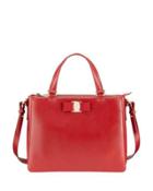 Saffiano Leather Shoulder Bag, Red