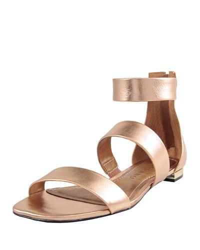 Metallic Leather Ankle