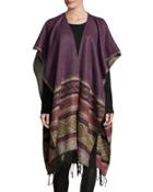 Tribal-print Ruana Wrap,