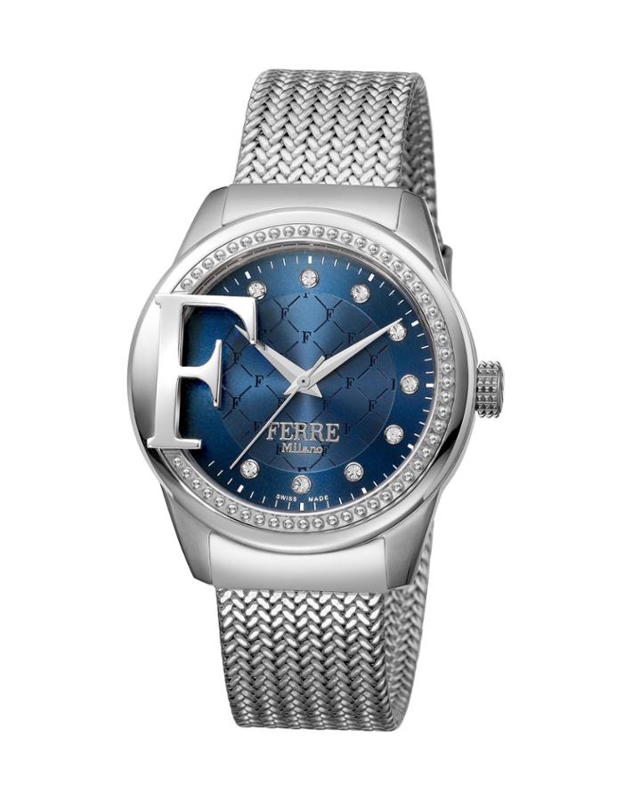36mm Bracelet Watch W/ Logo Detail, Blue