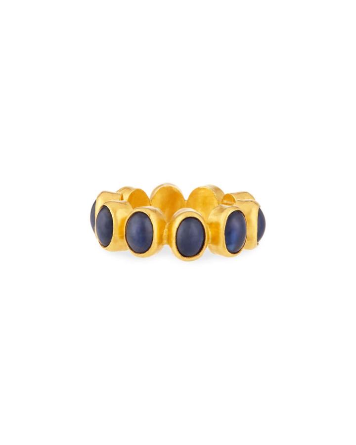 24k Blue Sapphire Eternity Ring,