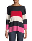 Cashmere-blend Striped Boxy