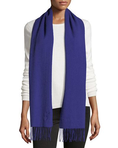 Wool-blend Scarf W/ Fringe Trim