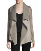 Faux-shearling Knit-trim Jacket
