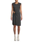 Hartwell Sleeveless Side-cutout Ruched Dress
