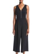 Zip-front Cropped Jumpsuit