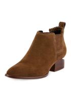 Kori Tilt-heel Suede Bootie, Truffle