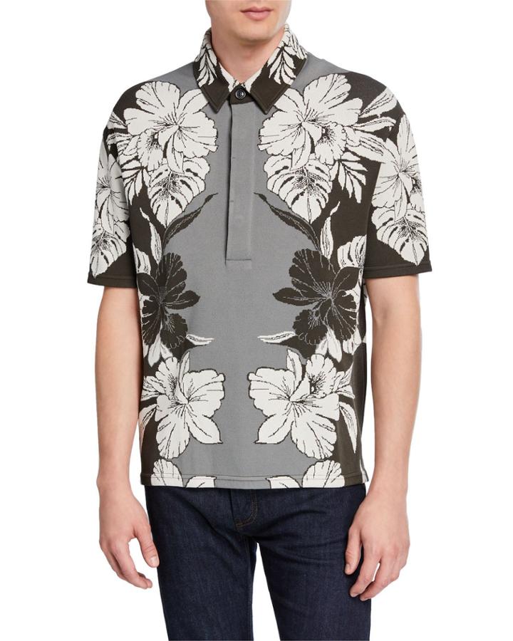Men's Tropical Floral Knit Polo