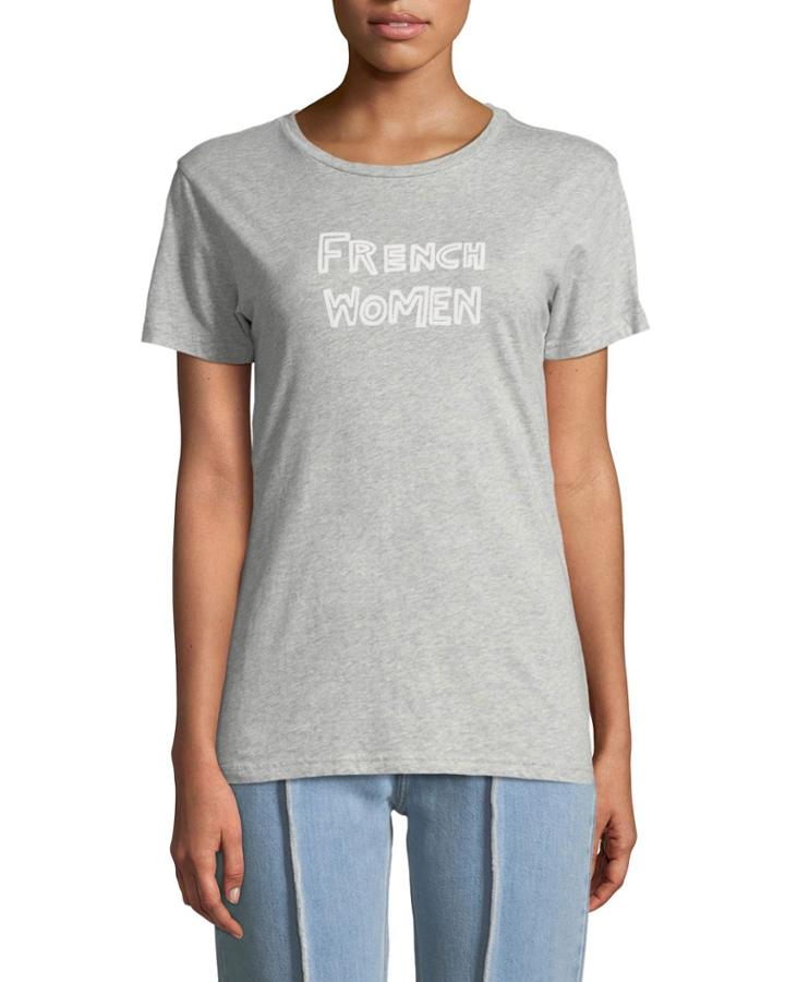 French Women Typographic Crewneck T-shirt