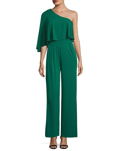 Applause One-shoulder Flutter Jumpsuit