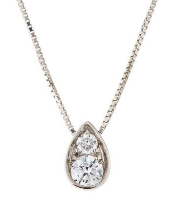 18k Diamond Rain Teardrop Pendant Necklace