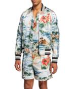 Men's Tropical-print Bomber Jacket