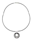 Concentric Diamond Pendant Necklace, Black