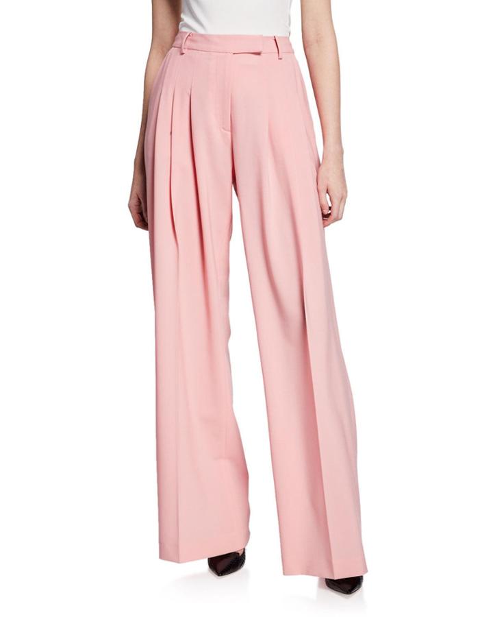 Gideon Pleated Front Wide-leg Trousers