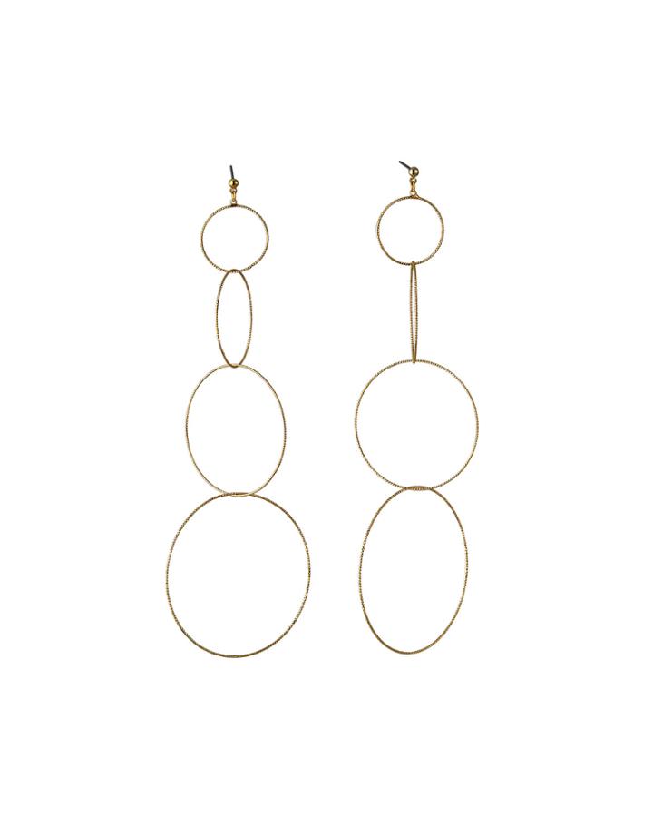 4-circle Wire Earrings