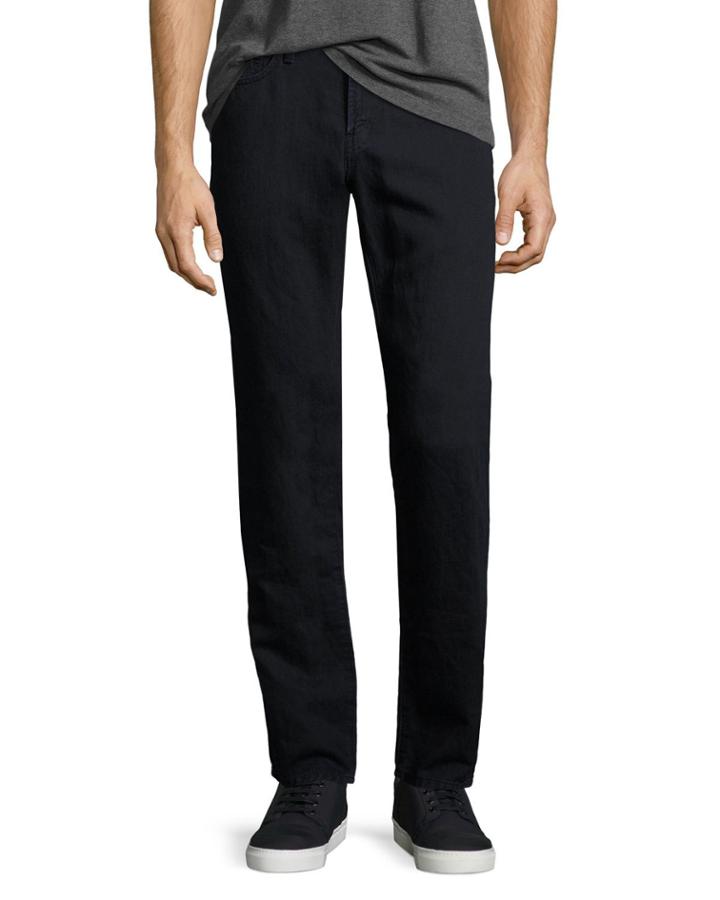 Kane Cotton-linen Straight-leg Jeans, Helio
