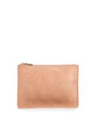 Scalloped Zip-top Small Clutch Bag