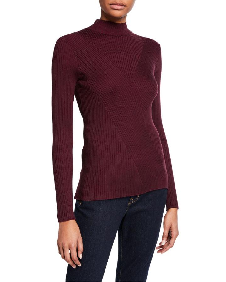 Rib-stitch Turtleneck