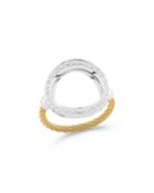 Open Diamond Pave Circle Ring, Yellow,