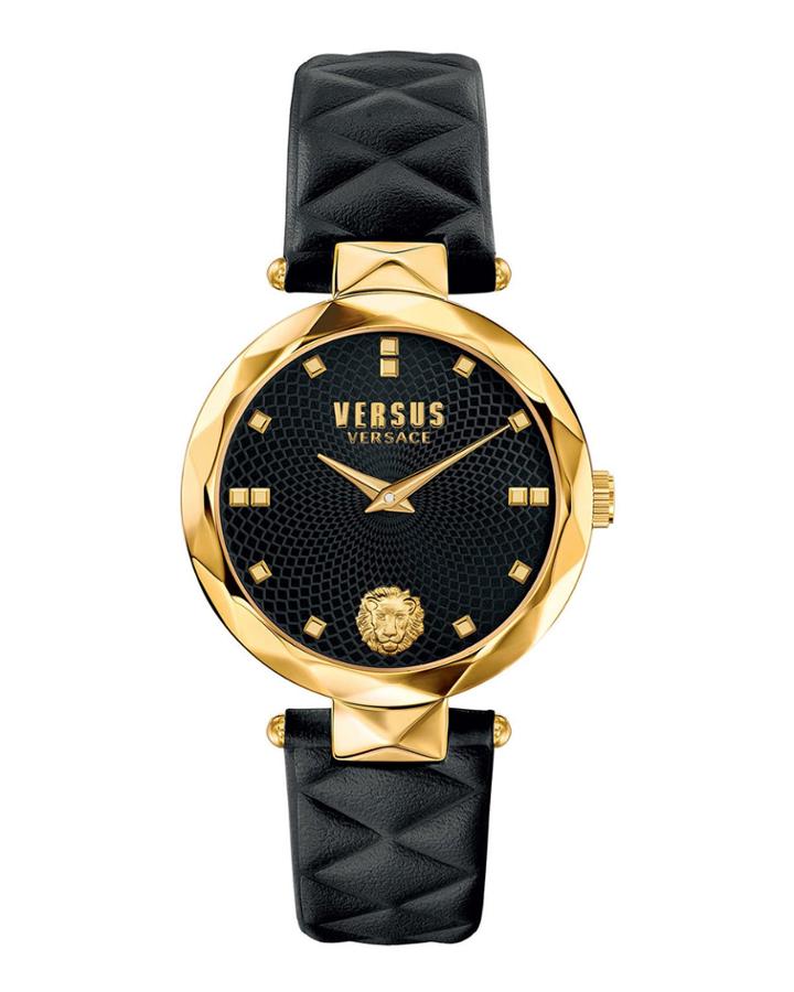 36mm Covent Garden Watch W/ Leather Strap, Gold/black