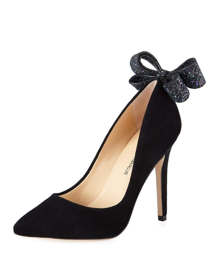 Verity Glitter Bow-heel