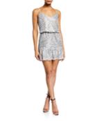 Optical Pattern Sequin Cami Dress