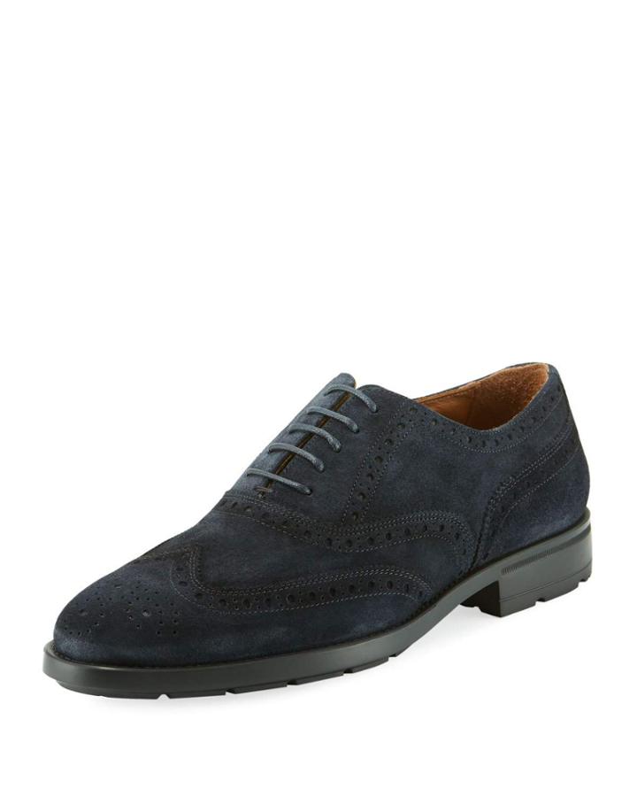 Oliver Suede Wing-tip Oxford