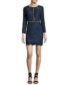 Saving Grace Floral-lace Sheath Dress, Blue