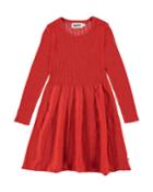 Cameron Ribbed Long-sleeve Dress W/ Metallic Threading,